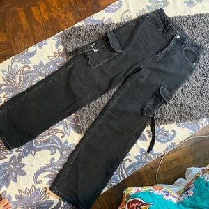 Shein Wide Leg Flap Jeans